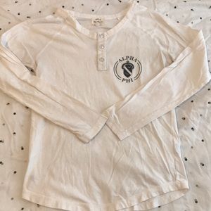 White Alpha Phi Henley